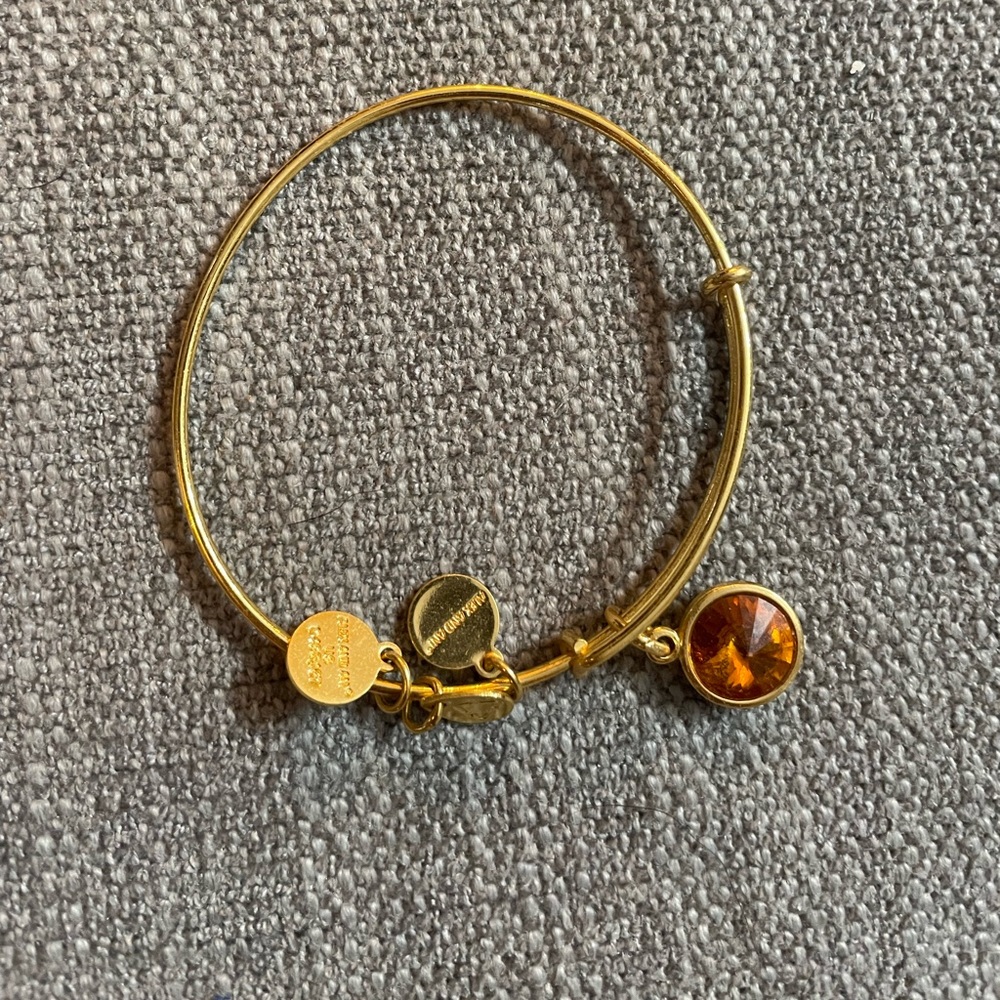Alex and Ani Topaz November birthstone gold bracelet